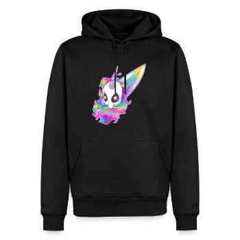 EDM Unicorn DJ Electronic Festival - Männer Premium Bio Hoodie - Schwarz - Vorne - Nico (187cm)