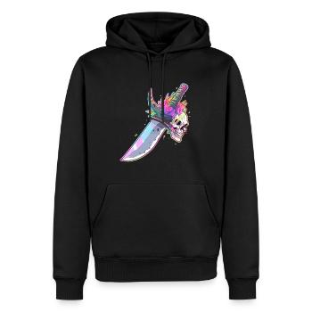 Festival de musique rock Heavy Metal - Sweat à capuche Premium bio Homme - noir - Devant - Nico (187cm)