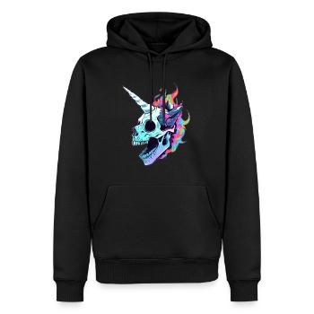 Party Zombie Unicorn Skull EDM DJ - Men’s Premium Organic Hoodie - black - Front - Nico (187cm)