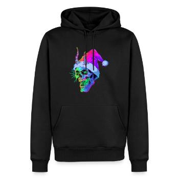 Christmas Party Skull Winter Holiday Christmas - Men’s Premium Organic Hoodie - black - Front - Nico (187cm)