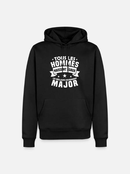 Les meilleurs deviennent major - Sweat à capuche Premium bio Homme - noir