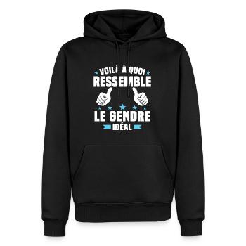 Voilà à quoi ressemble le gendre idéal - Sweat à capuche Premium bio Homme - noir - Devant - Nico (187cm)