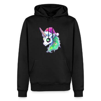 Christmas Skull Unicorn Xmas Eve Winter Holiday - Men’s Premium Organic Hoodie - black - Front - Nico (187cm)