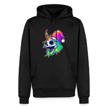 Christmas Party Skull Unicorn Christmas Winter - Men’s Premium Organic Hoodie - black - Front - Nico (187cm)