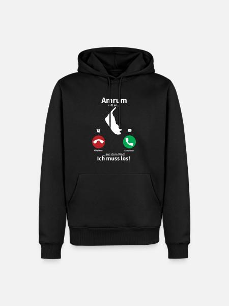 Amrum ruft an... - Männer Premium Bio Hoodie - Schwarz