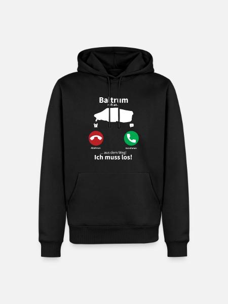 Baltrum Anruf Telefon Nordsee Insel Urlaub Reise - Männer Premium Bio Hoodie - Schwarz