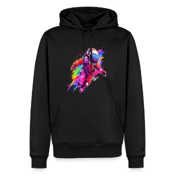 Cosmos Lover Astronaut Space Kosmos - Männer Premium Bio Hoodie - Schwarz - Vorne - Nico (187cm)