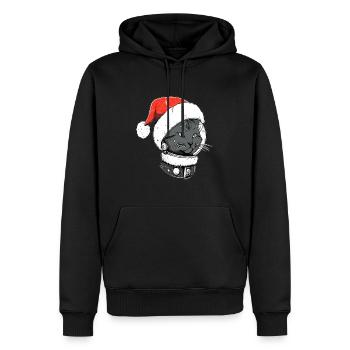 Christmas Astronaut Cat Trippy Winter Rave - Männer Premium Bio Hoodie - Schwarz - Vorne - Nico (187cm)