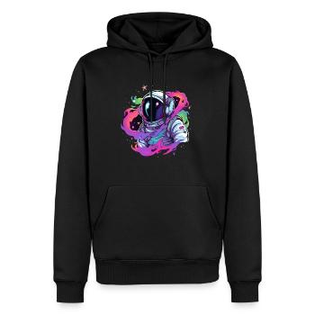 Trippy Festival Psychédélique Astronaute Rave - Sweat à capuche Premium bio Homme - noir - Devant - Nico (187cm)