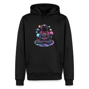 Psychedelic Festival Trippy Meditation Astronaut - Männer Premium Bio Hoodie - Schwarz - Vorne - Nico (187cm)