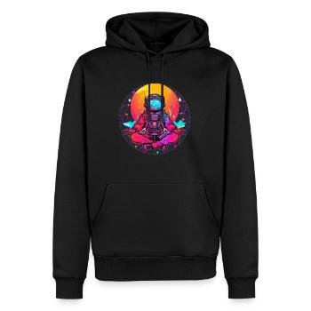 Astronaut Meditation Space Lover Kosmos - Männer Premium Bio Hoodie - Schwarz - Vorne - Nico (187cm)