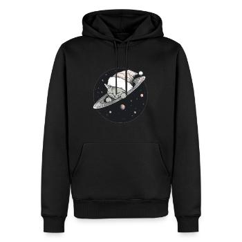 Cute Christmas Astronaut Cat Winter Festival - Männer Premium Bio Hoodie - Schwarz - Vorne - Nico (187cm)