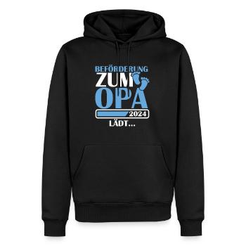 Beförderung zum Opa 2024 - Männer Premium Bio Hoodie - Schwarz - Vorne - Nico (187cm)