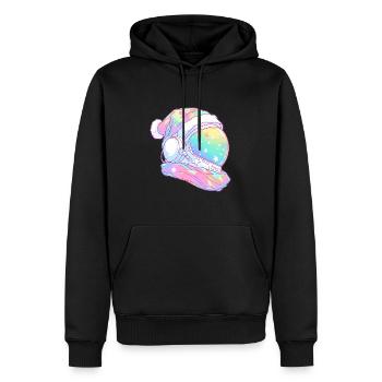 Cosmos Christmas Astronaut Trippy Winter Festival - Men’s Premium Organic Hoodie - black - Front - Nico (187cm)