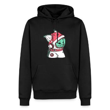 Christmas Astronaut Cat Cute EDM Winter Festival - Männer Premium Bio Hoodie - Schwarz - Vorne - Nico (187cm)