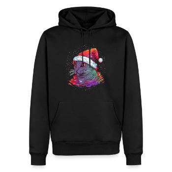 Winter Festival Trippy Astronaut Cat Christmas - Männer Premium Bio Hoodie - Schwarz - Vorne - Nico (187cm)
