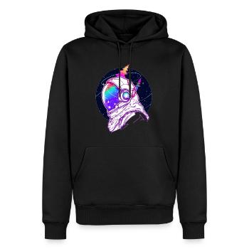 Cosmos Party Astronaut Trippy Psychedelic - Männer Premium Bio Hoodie - Schwarz - Vorne - Nico (187cm)
