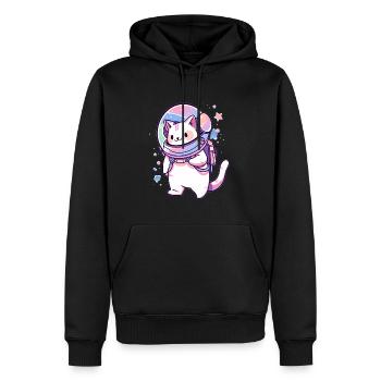 Astronaut Party Cat Space Lover - Männer Premium Bio Hoodie - Schwarz - Vorne - Nico (187cm)