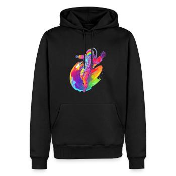 Astronaut Space Lover Traveler Kosmos - Männer Premium Bio Hoodie - Schwarz - Vorne - Nico (187cm)