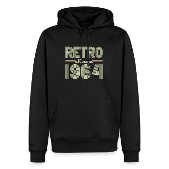 Rétro Depuis 1964 Vintage Cadeau d Anniversaire - Sweat à capuche Premium bio Homme - noir - Devant - Nico (187cm)