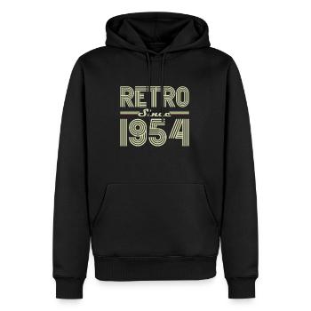 Rétro Depuis 1954 Vintage Cadeau d Anniversaire - Sweat à capuche Premium bio Homme - noir - Devant - Nico (187cm)
