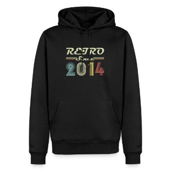 Retro seit 2014 Geburtstagsgeschenk - Männer Premium Bio Hoodie - Schwarz - Vorne - Nico (187cm)