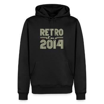 Rétro Depuis 2014 Vintage Cadeau d Anniversaire - Sweat à capuche Premium bio Homme - noir - Devant - Nico (187cm)