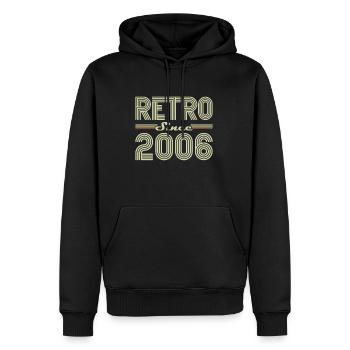 Rétro Depuis 2006 Vintage Cadeau d Anniversaire - Sweat à capuche Premium bio Homme - noir - Devant - Nico (187cm)