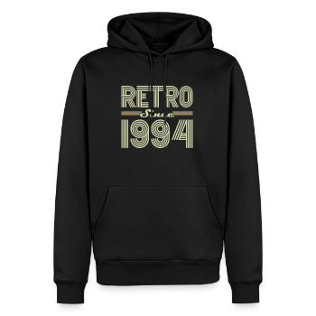 Rétro Depuis 1994 Vintage Cadeau d Anniversaire - Sweat à capuche Premium bio Homme - noir - Devant - Nico (187cm)