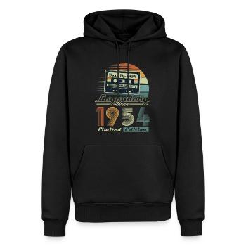 Legendary Since 1954 Vintage Birthday Gift - Men’s Premium Organic Hoodie - black - Front - Nico (187cm)