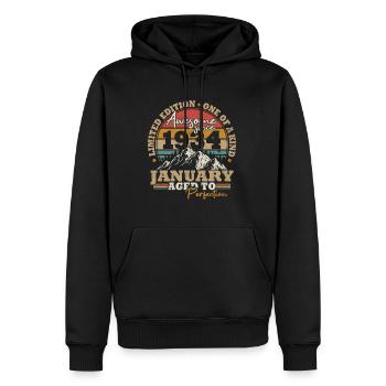 Januar 1934 Jahrgang 90 Jahre Geburtstagsgeschenk - Männer Premium Bio Hoodie - Schwarz - Vorne - Nico (187cm)