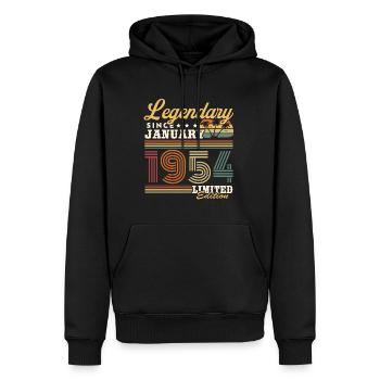 Légendaire depuis Janvier 1954 Vintage Cadeau - Sweat à capuche Premium bio Homme - noir - Devant - Nico (187cm)