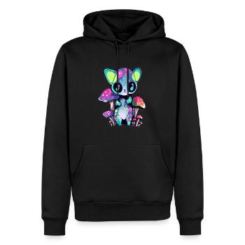 Mignon Party Cat Festival Rave - Sweat à capuche Premium bio Homme - noir - Devant - Nico (187cm)