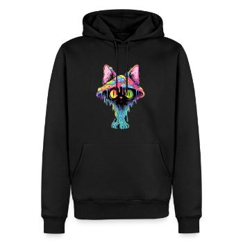 Psychedelic Festival DJ EDM Party Trippy - Men’s Premium Organic Hoodie - black - Front - Nico (187cm)