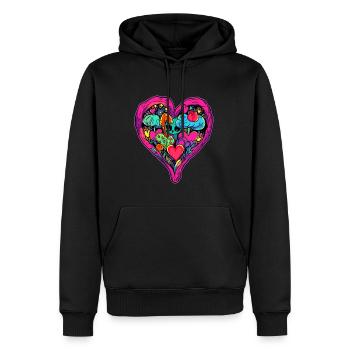 Cute Psychedelic Forest Art Trippy EDM - Men’s Premium Organic Hoodie - black - Front - Nico (187cm)