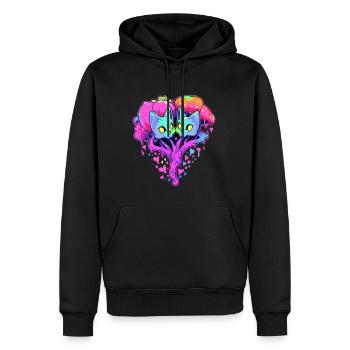 Psychedelic Festival Lover Trippy EDM Rave - Men’s Premium Organic Hoodie - black - Front - Nico (187cm)
