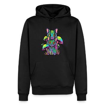 Amateur de musique électronique Trippy Cat - Sweat à capuche Premium bio Homme - noir - Devant - Nico (187cm)