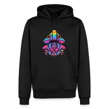 Drum and Bass Party Trippy grenouille Art EDM Rave - Sweat à capuche Premium bio Homme - noir - Devant - Nico (187cm)