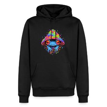 EDM Party Frog DJ Trippy Psychedelic Rave - Männer Premium Bio Hoodie - Schwarz - Vorne - Nico (187cm)
