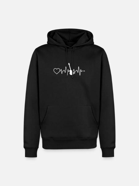 Gitarre Herzschlag - Männer Premium Bio Hoodie - Schwarz