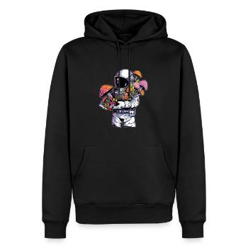 Tekk Party Psychédélique Festival Champignon Art EDM - Sweat à capuche Premium bio Homme - noir - Devant - Nico (187cm)