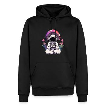 Forêt psychédélique Rave EDM Astronaute DJ trippant - Sweat à capuche Premium bio Homme - noir - Devant - Nico (187cm)
