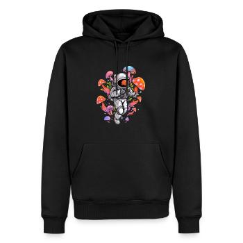 Champignon astronaute Festival de la forêt d’été EDM Rave - Sweat à capuche Premium bio Homme - noir - Devant - Nico (187cm)