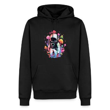 Summer Electronic Music Festival Trippy Astronaut - Men’s Premium Organic Hoodie - black - Front - Nico (187cm)
