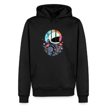 Astronaute spirituel EDM Tekk Party Festival de musique - Sweat à capuche Premium bio Homme - noir - Devant - Nico (187cm)
