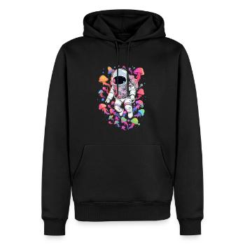 Trippy Astronaute Psychédélique EDM Festival Rave - Sweat à capuche Premium bio Homme - noir - Devant - Nico (187cm)