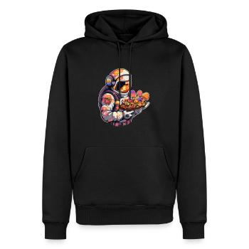 Tekk Rave Cute Astronaut EDM Summer Festival - Men’s Premium Organic Hoodie - black - Front - Nico (187cm)