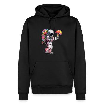 EDM Rave Trippy Spaceman Psychedelic Festival - Sweat à capuche Premium bio Homme - noir - Devant - Nico (187cm)