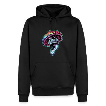 Trippy Skull Psychédélique Festival EDM Rave - Sweat à capuche Premium bio Homme - noir - Devant - Nico (187cm)