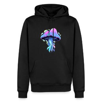 Trippy Méduse Psychédélique Festival EDM Rave - Sweat à capuche Premium bio Homme - noir - Devant - Nico (187cm)